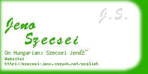 jeno szecsei business card